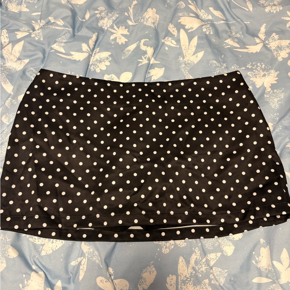 SHEIN Black and White Polka Dot Mini Skort